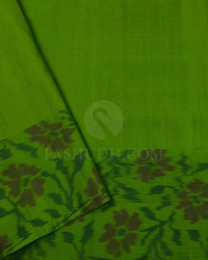 Yellow And Green Soft Silk Saree - C34