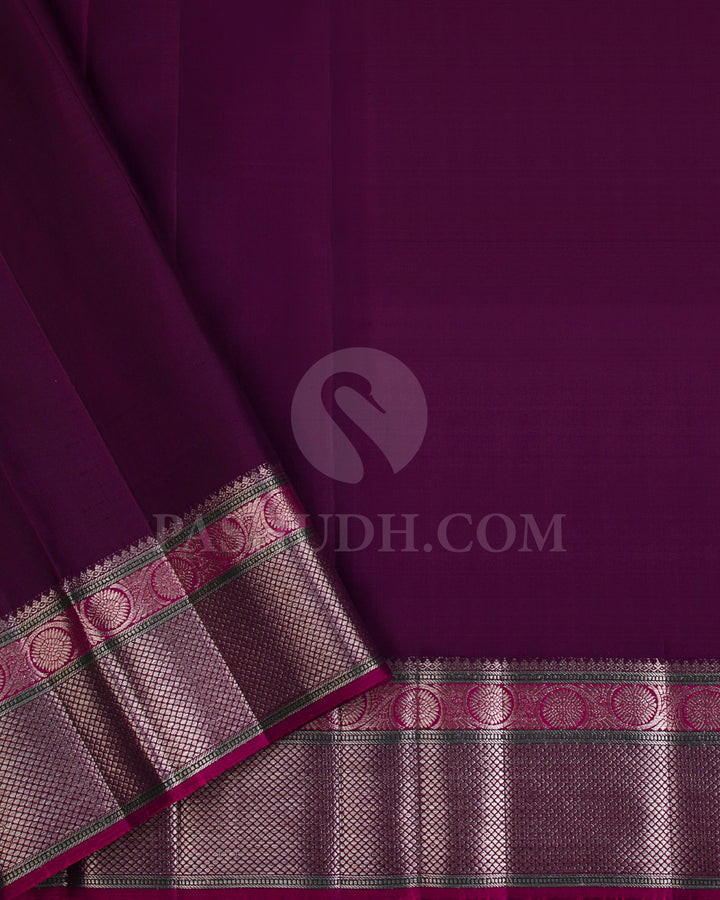 Mild Green and Maroon Kanjivaram Silk Saree - S1192(B)