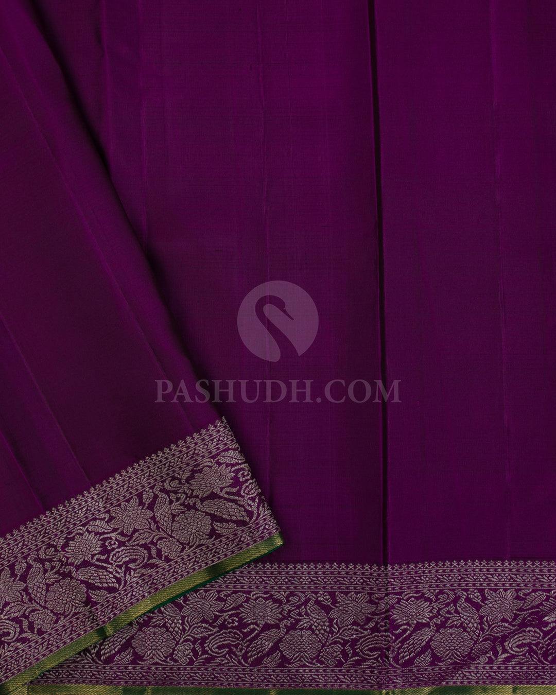 Peachy Pink & Violet Pure Zari Kanjivaram Silk Saree - P140(A) - View 4