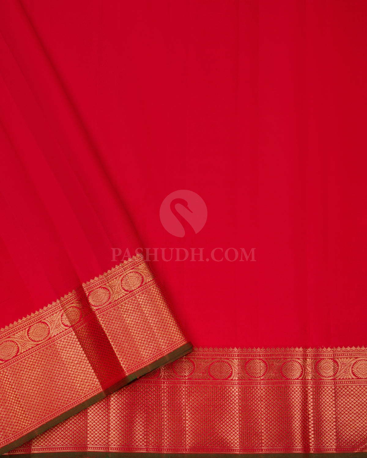 Off White and Red  Zari Kanjivaram Silk Saree - S841 -V iew 4