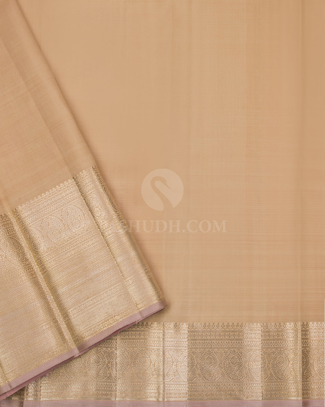 Sea Green & Khaki Shimmer Organza Kanjivaram Silk Saree - S808- View 4