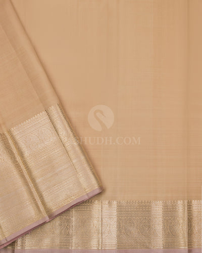 Sea Green & Khaki Shimmer Organza Kanjivaram Silk Saree - S808- View 4