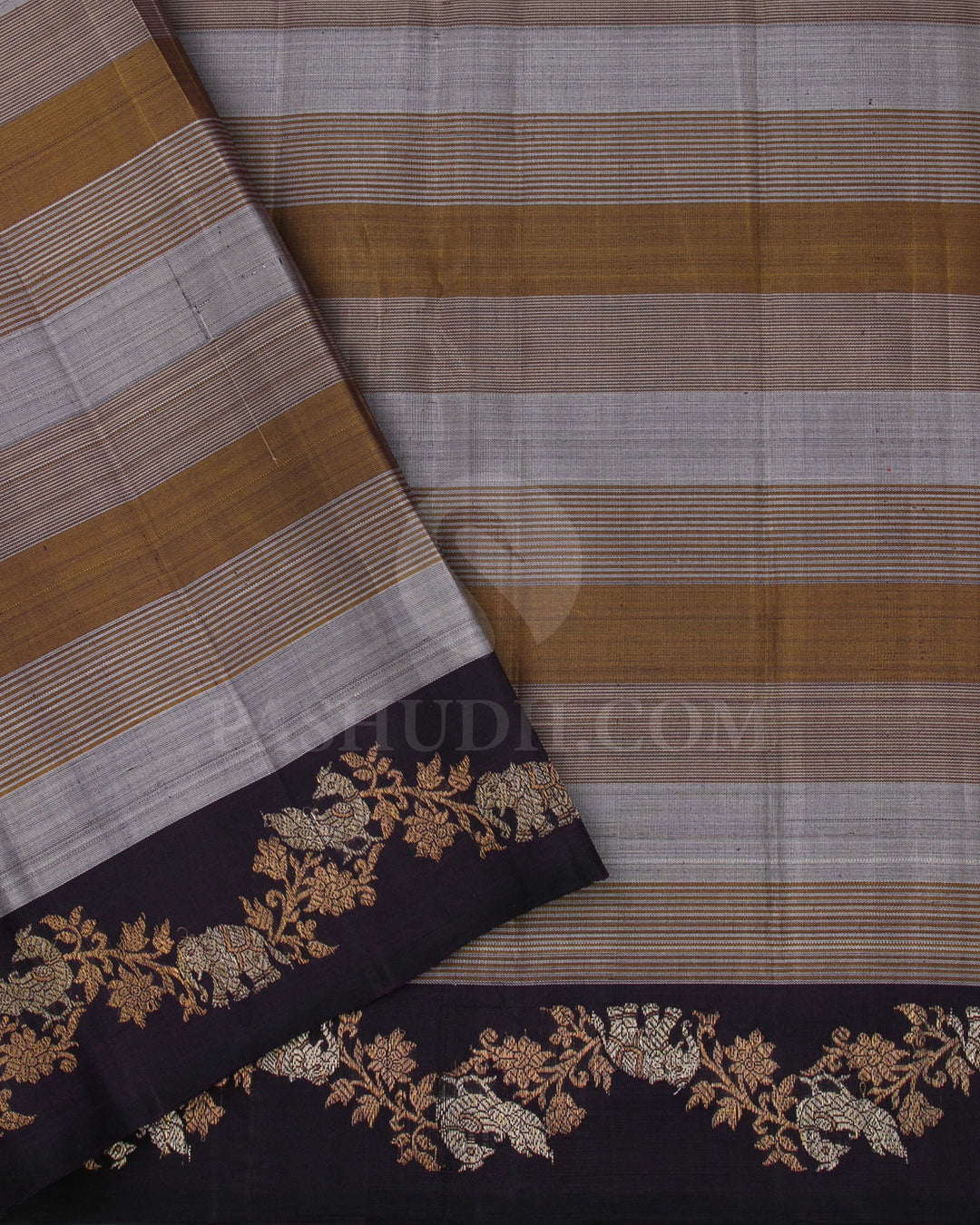 Aubergine Kanjivaram Silk Saree - S1245(A)