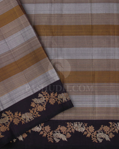 Aubergine Kanjivaram Silk Saree - S1245(A)