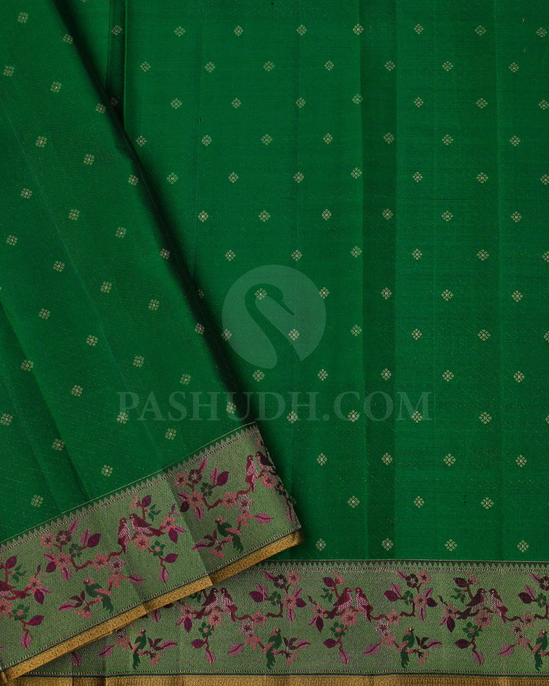 Emerald Green Kanjivaram Silk Saree - DJ328(A)