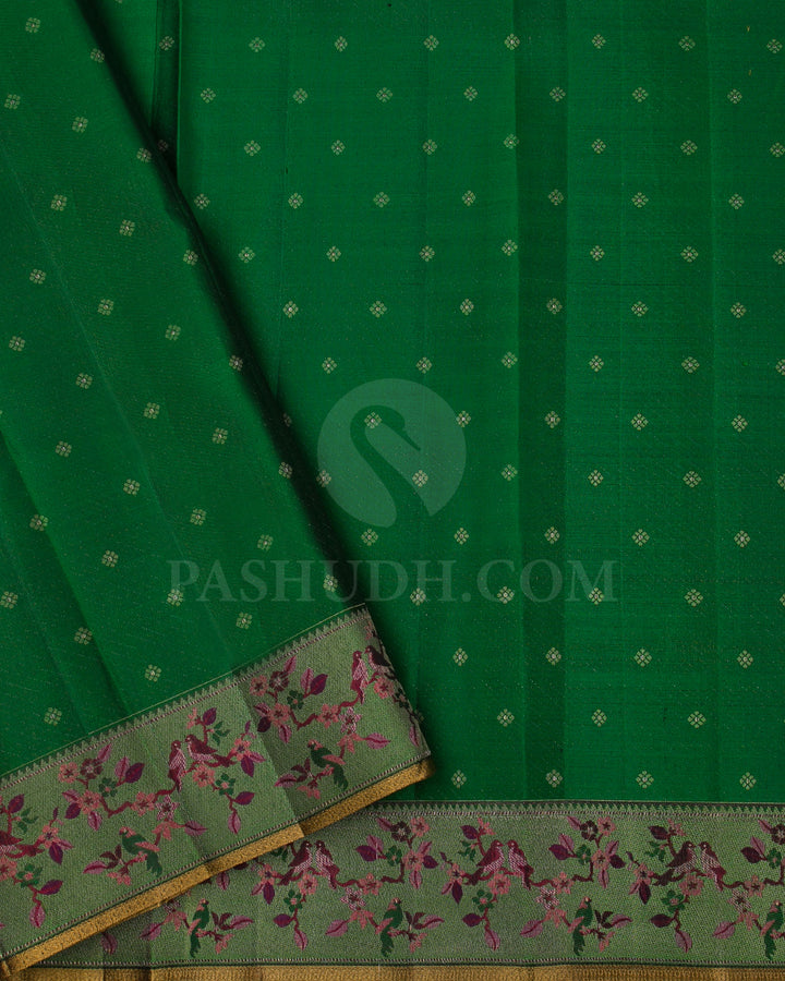 Emerald Green Kanjivaram Silk Saree - DJ328(A)
