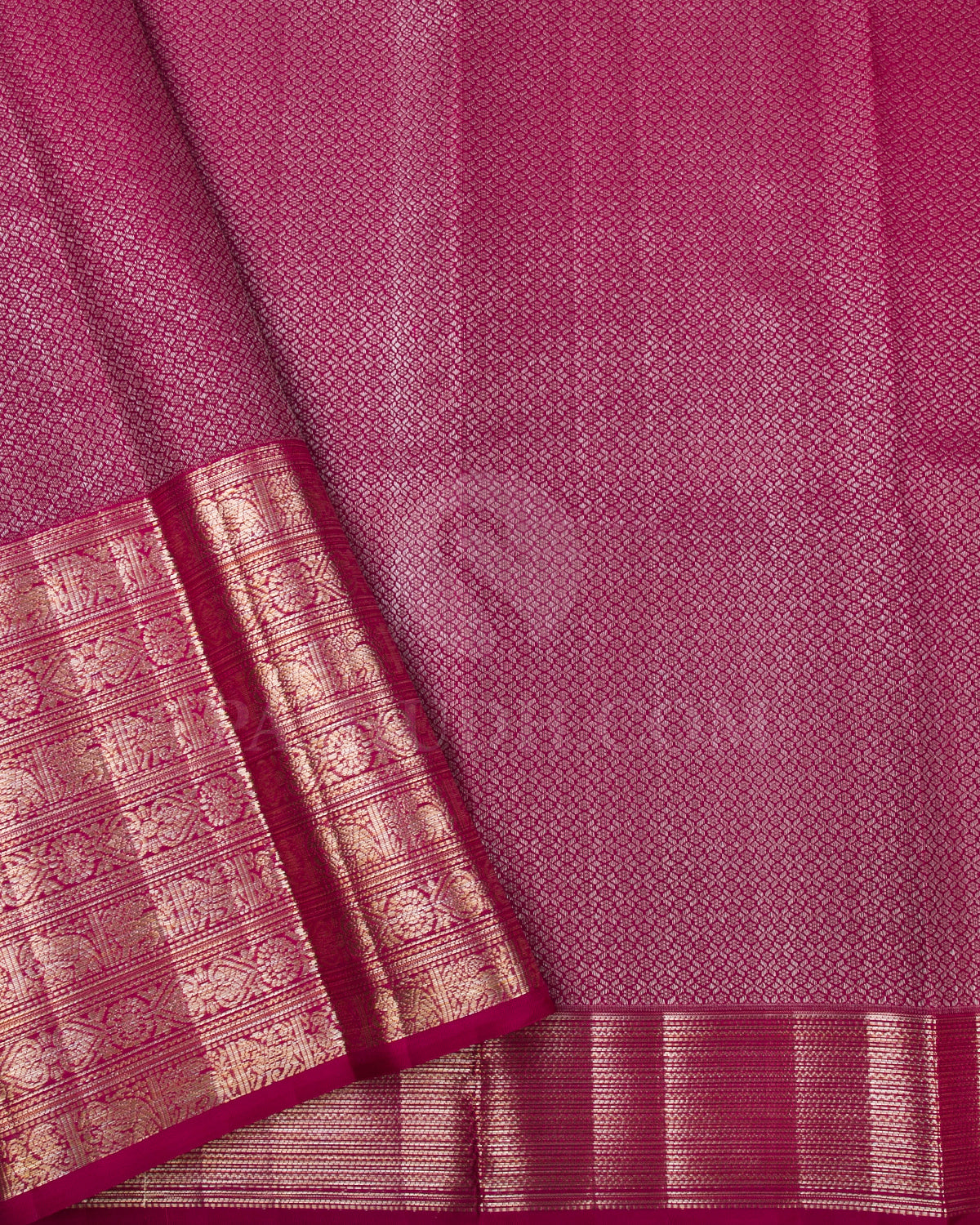 Bright Pink And Deep Rouge Kanjivaram Silk Saree - DT282(A)