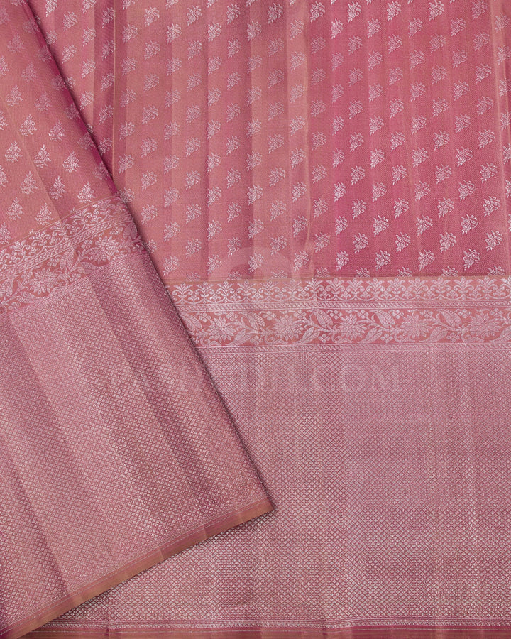 Mild Orange And Old Rose Kanjivaram Silk Saree - DT280(A)