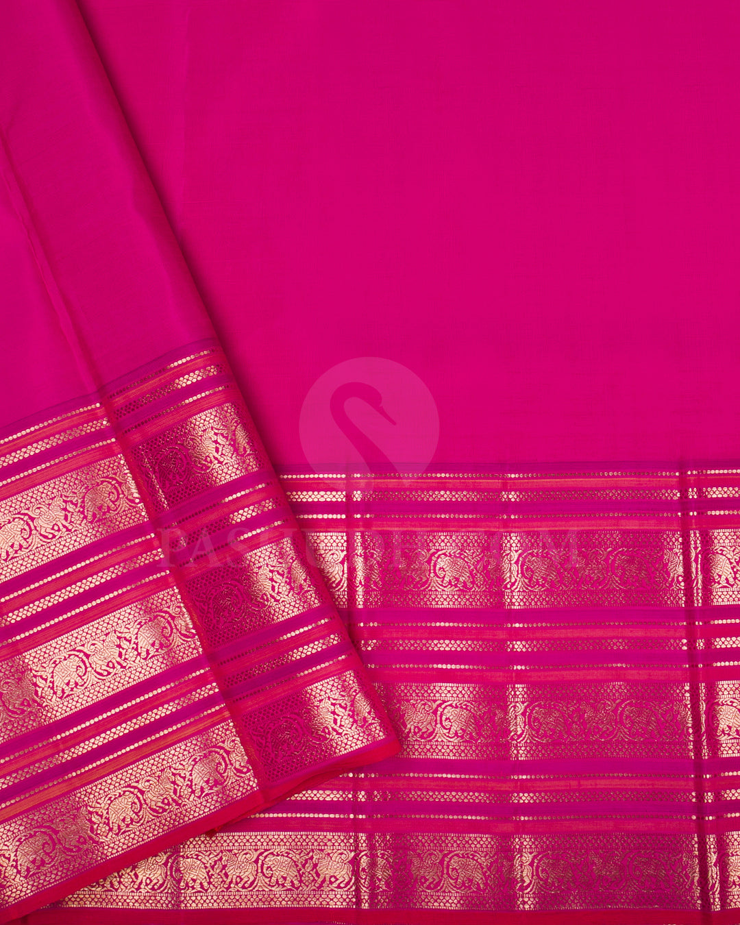 Bottle Green And Rani Pink Traditional Kanjivaram Silk Saree - S1233(A)