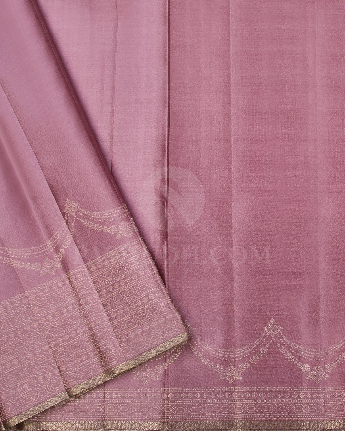 Mild Chocolate Brown And Old Rose Kanjivaram Silk Saree - DJ289(B)