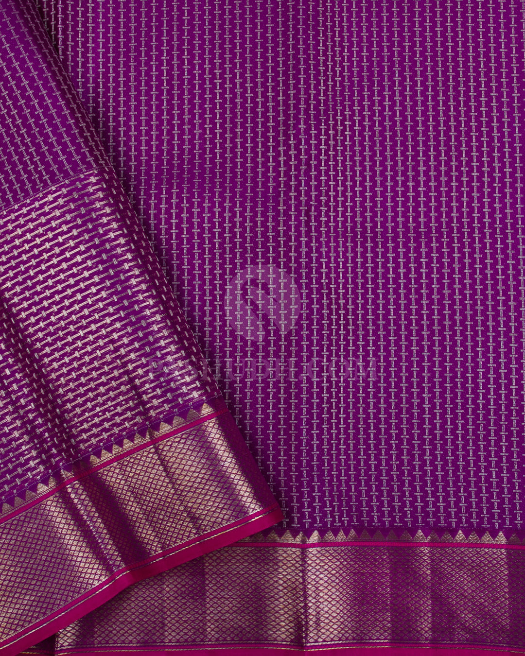 Lavender and Violet Kanjivaram Silk Saree - DT260(A) - View 2
