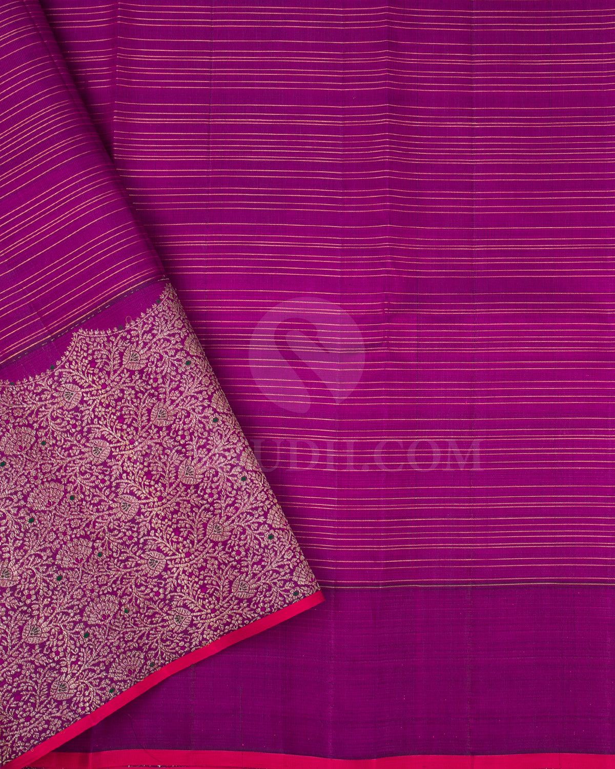 Pink, Orange And Violet Kanjivaram Silk Saree - S1176(A)