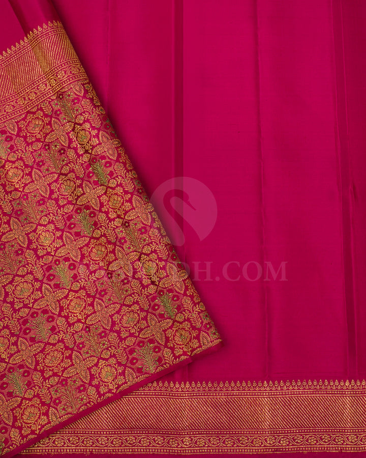 Crimson Pink Kanjivaram Silk Saree - S1191(C)