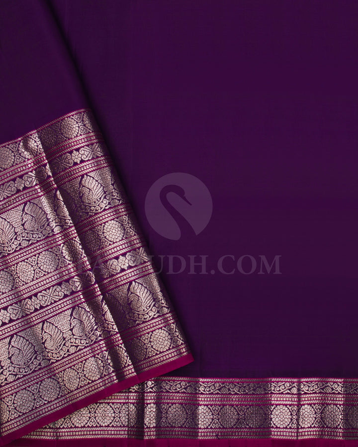 Mild Pink And Royal Purple Traditional Kanjivaram Silk Saree - S1236(A)