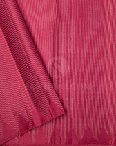 Brown And Rust Red Borderless Kanjivaram Silk Saree - D544(B)