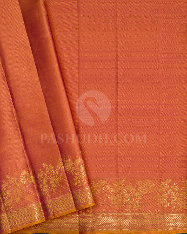 Multicolored With Dual Shaded Mustard Yellow Kanjivaram Silk Saree-DJ449(A)