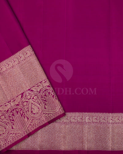 Baby Pink And Violet Kanjivaram Silk Saree - S1259(A)