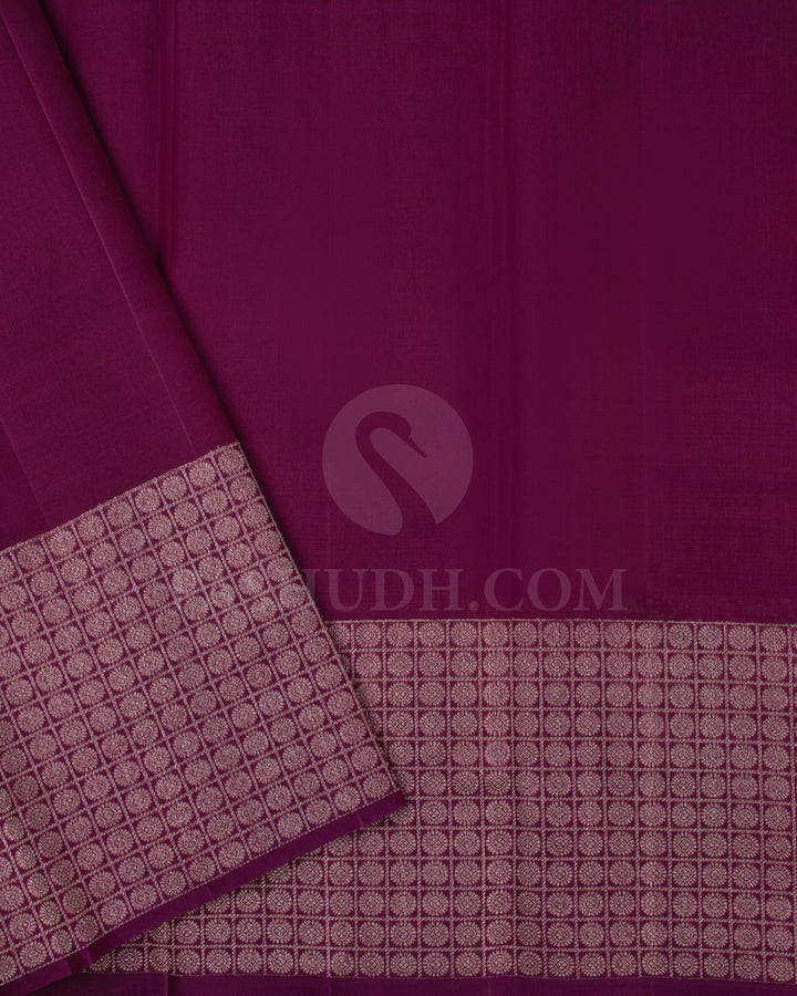 Old Rose And Purple Raising Border Kanjivaram Silk Saree - S1231(A)