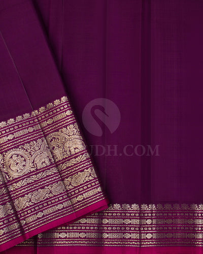 Turquoise And Purple Kanjivaram Silk Saree - S1260(A)