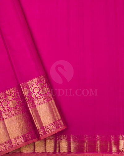 Jade Green and Rani Pink Kanjivaram Silk Saree - S1253(A)