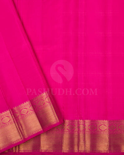 Sky Blue, Taffy Pink And Rani Pink Kanjivaram Silk Saree - S1232(A)