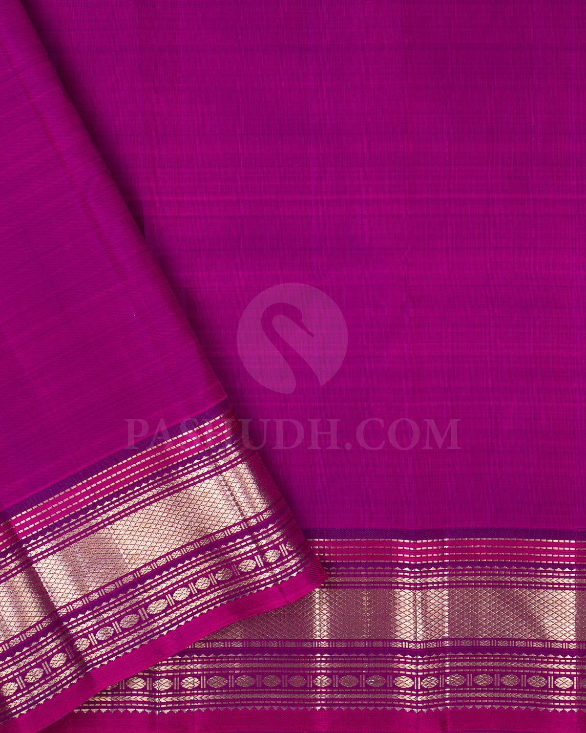 Raspberry Pink And Violet Kanjivaram silk Saree - S1094(C)