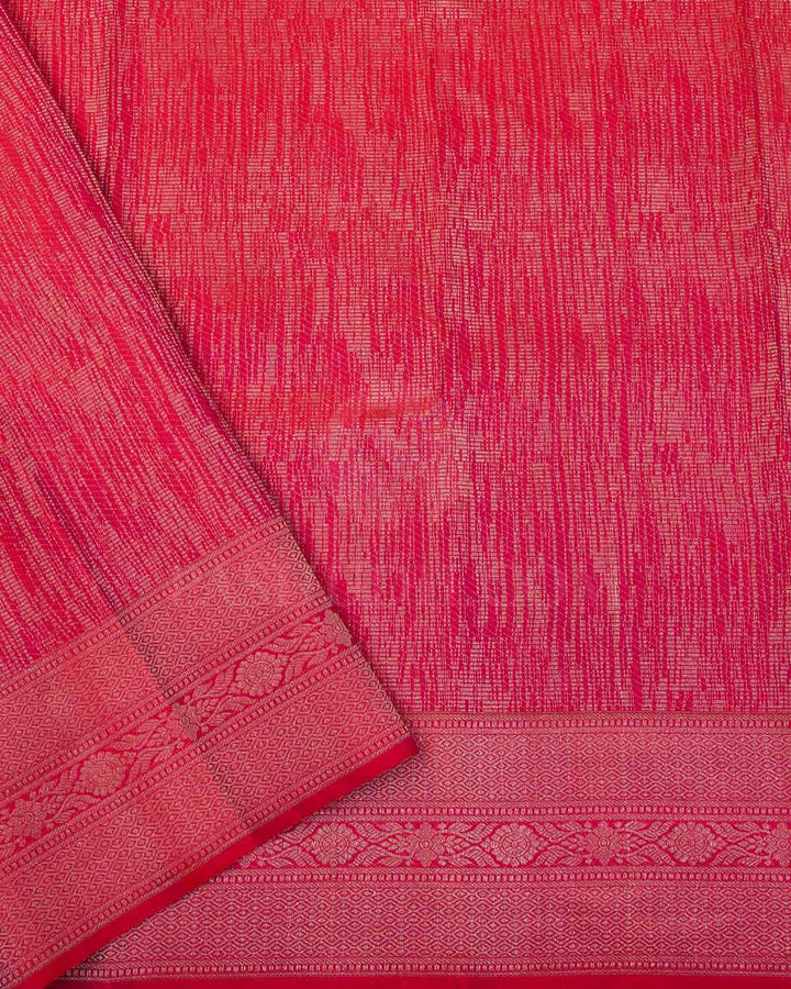 Orange Shot Pink Kanjivaram Silk Saree - DT277(A)