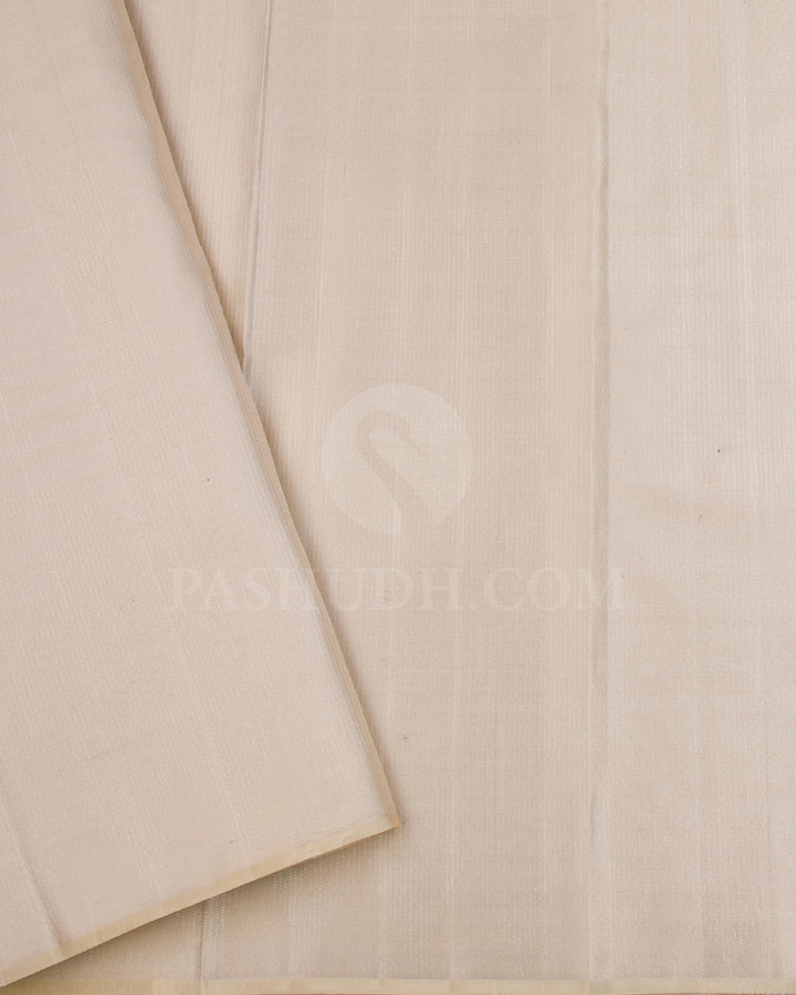 Grey And Cream Kanjivaram Silk Saree - D570(C)