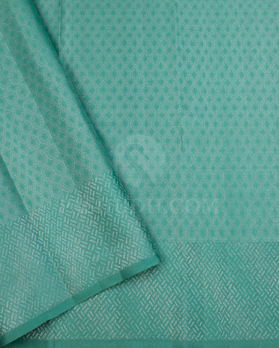 Teal Green and Sea Foam Green Kanjivaram Silk Saree - D545(C)