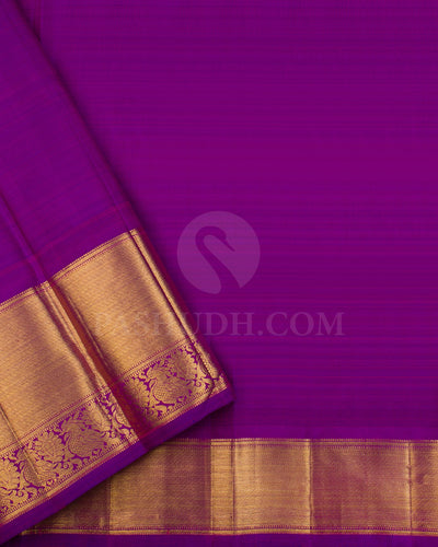 Parrot Green And Violet Traditional Kanjivaram Silk Saree - SVJ13