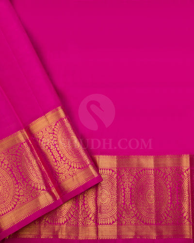 Bright Yellow And Rani Pink Traditional Kanjivaram Silk Saree - SVJ29