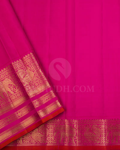 Sky Blue and Rani Pink Shimmer Kanjivaram Silk Saree - S1265(A)