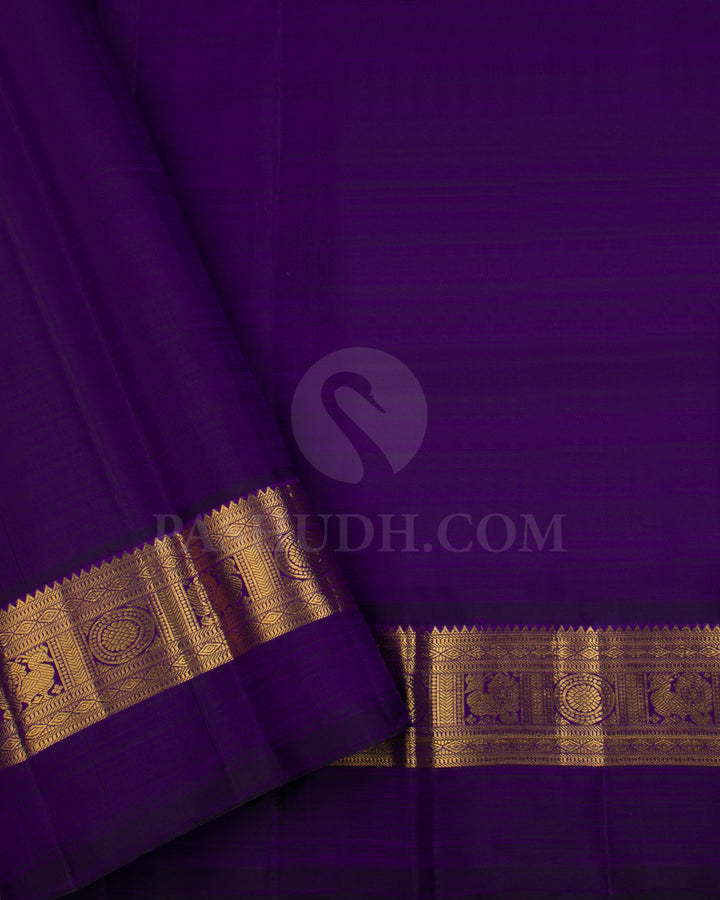 Deep Violet Traditional Kanjivaram Silk Saree - SVJ31