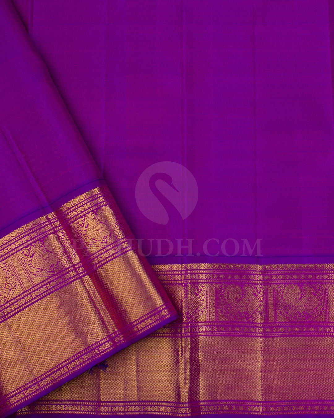 Parrot Green And Violet Traditional Kanjivaram Silk Saree - SVJ12