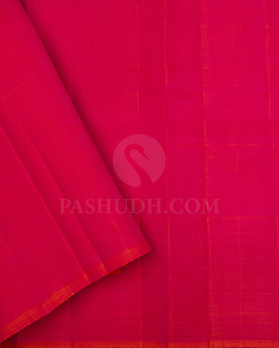 Orange Shot Pink Kanjivaram Silk Saree - K8