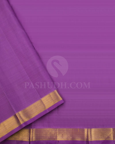 Tuscany Yellow And Lavender Traditional Kanjivaram Silk Saree - SVJ8