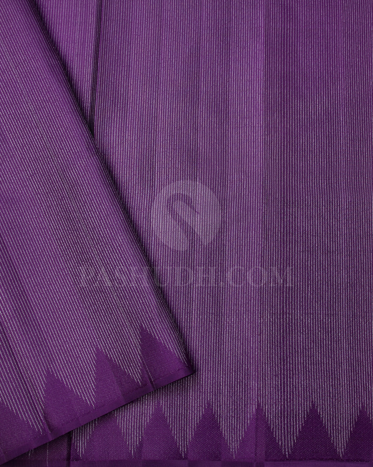 Turquoise Blue And Violet Borderless Kanjivaram Silk Saree - D570(A)