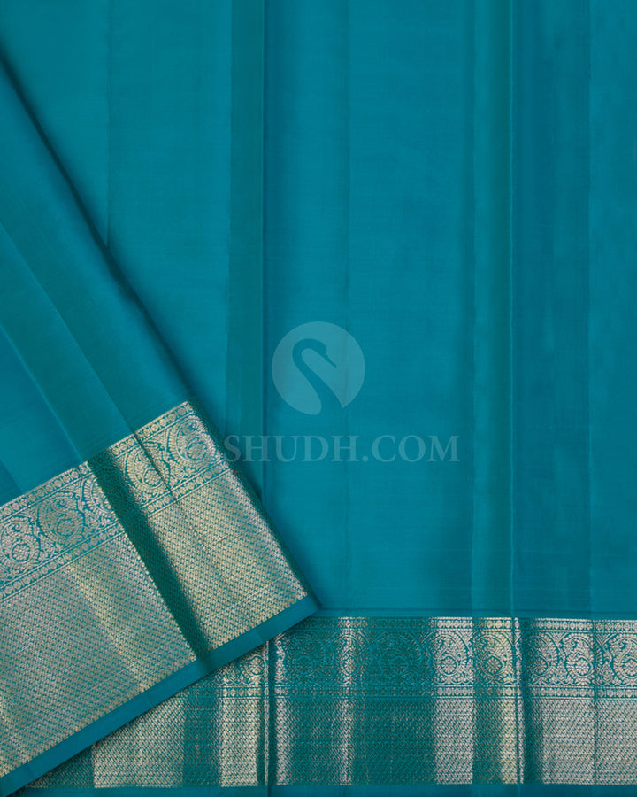 Pastel Sky Blue Kanjivaram Silk Saree - DJ276(A) -View 2