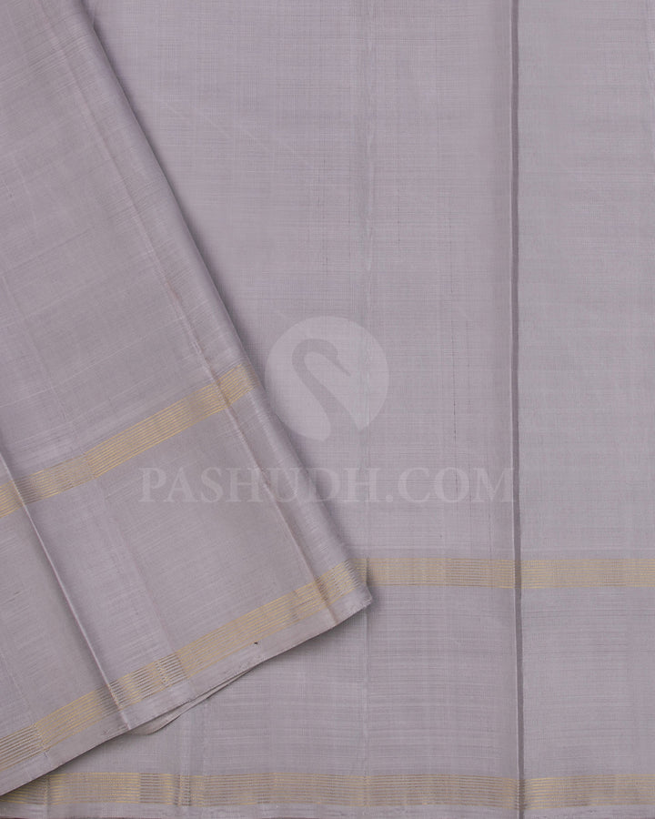 Multicolour and Grey Traditional Kanjivaram Silk Saree - AK7