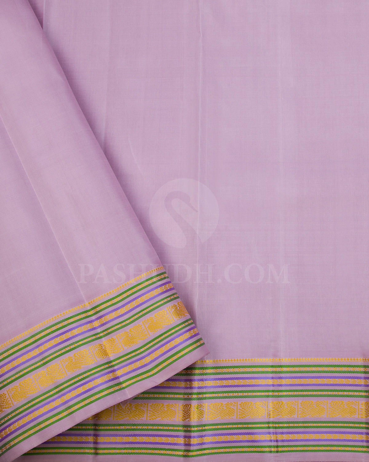 Pastel Lavender No Zari Traditional Kanjivaram Silk Saree - K13