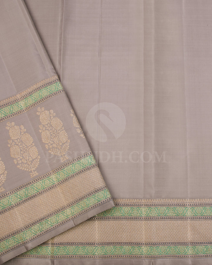 Purple And Grey Kanjivaram Silk Saree - S1195(B)