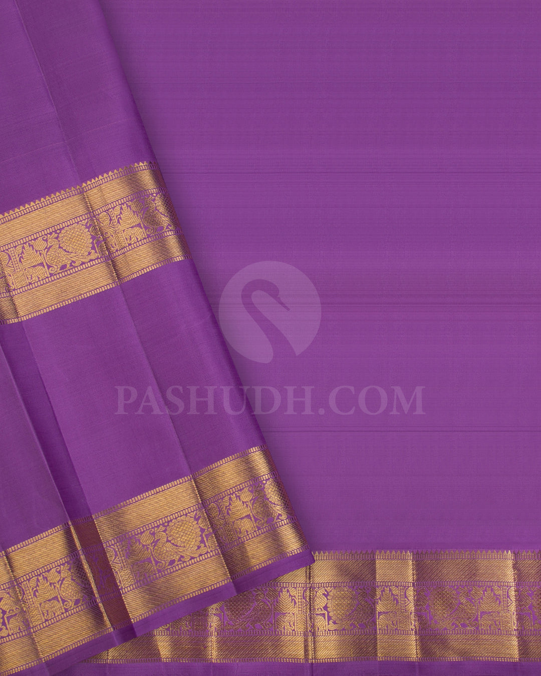 Peachy Pink And Lavender Traditional Kanjivaram Silk Saree - SVJ23
