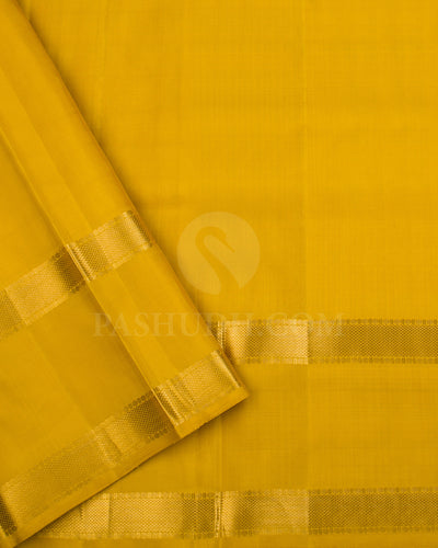 Turquoise Blue And Mustard Yellow Traditional Kanjivaram Silk Saree - SVJ6