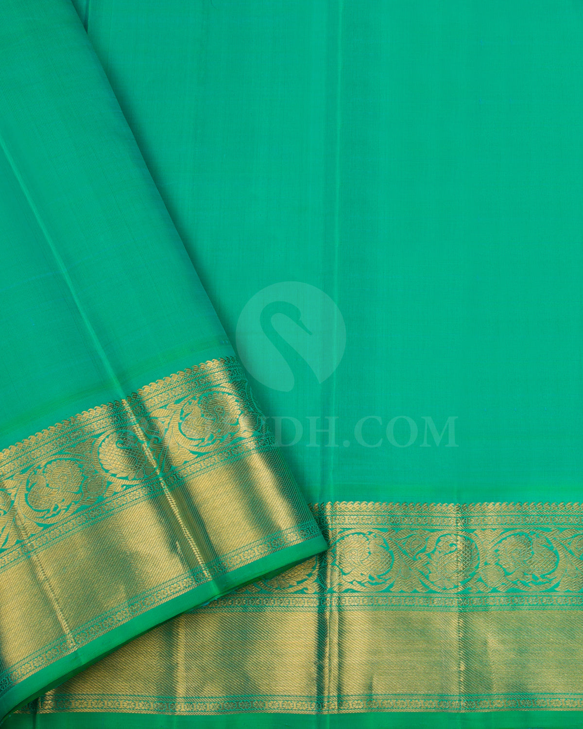 Navy Blue And Sea Green Traditional Kanjivaram Silk Saree - SVJ22