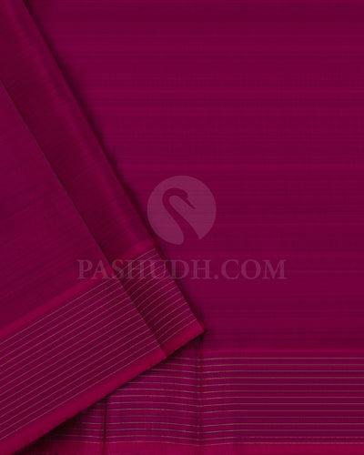 Deep Purple And Raspberry Pink Kanjivaram Silk Saree - K17