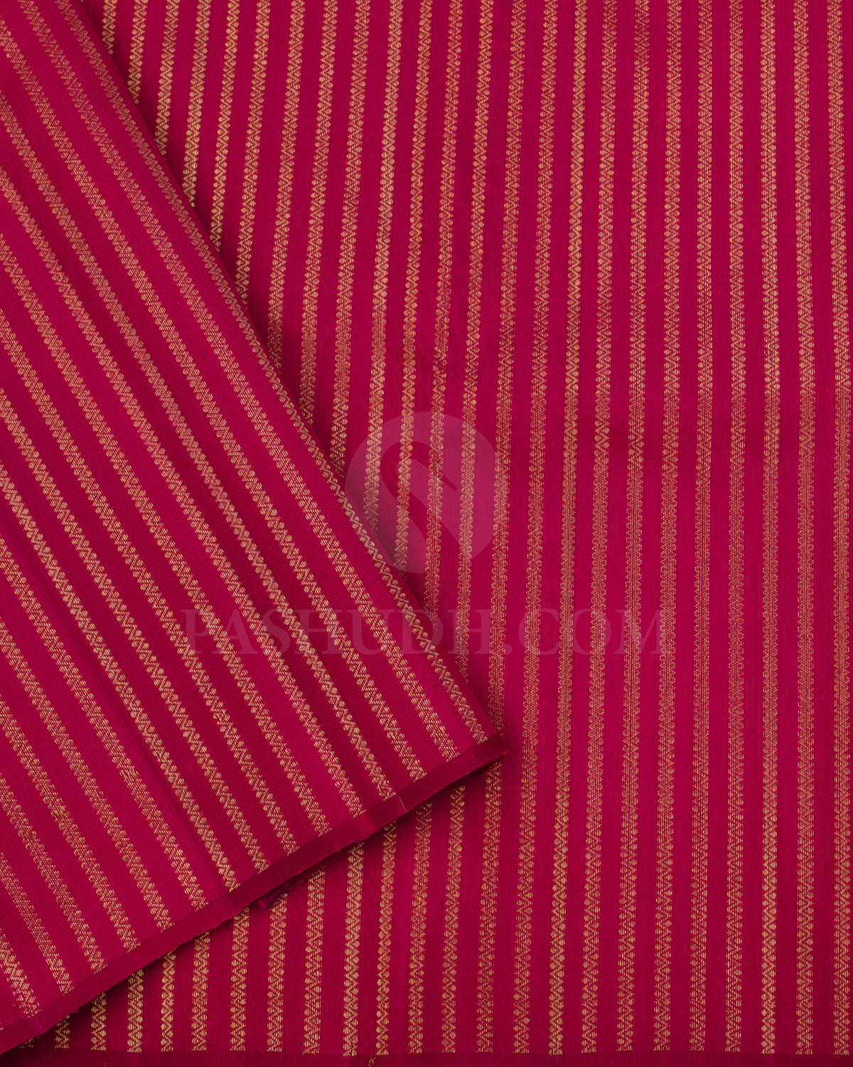 Dark Blue And Reddish Pink Borderless Kanjivaram Silk Saree - K7