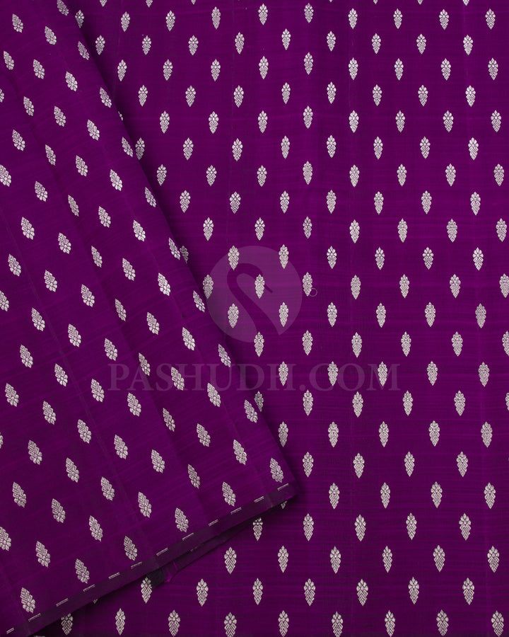 Orange Shot Pink And Purple Borderless Traditional Kanjivaram Silk Saree - SVJ16