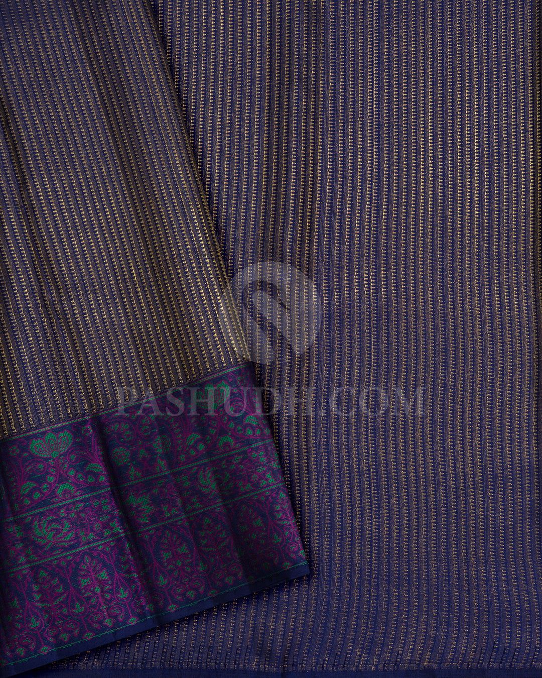 Navy Blue Kanjivaram Silk Saree-D681(B)