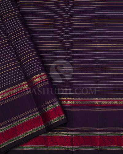 Sea Green And Purple Traditional Kanjivaram Silk Saree - AK6