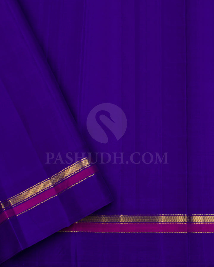 Light Green And Royal Blue Traditional Kanjivaram Silk Saree - SVJ28